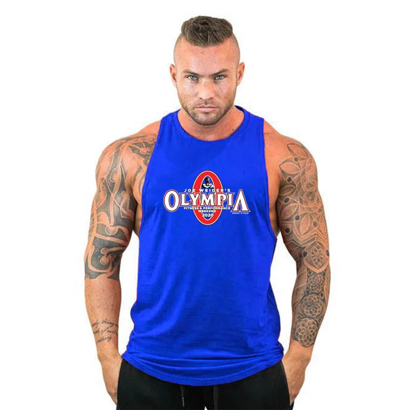 Mens Sports Gym Brand Workout Casual Tank Top Clothing Bodybuilding Fashion Vest Muscle Fitness Singlets Sleeveless Shirt