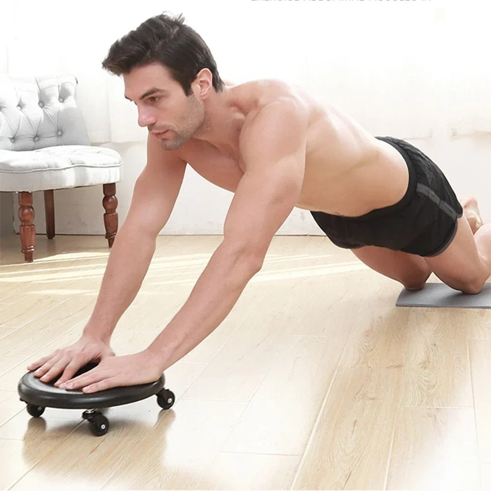 Fitness Ab Sliding Disc 4-Wheel Ab Wheel Roller Abdominal Exerciser Bodybuilding Disc Mute Sliding Plate Abs Workout Equipment