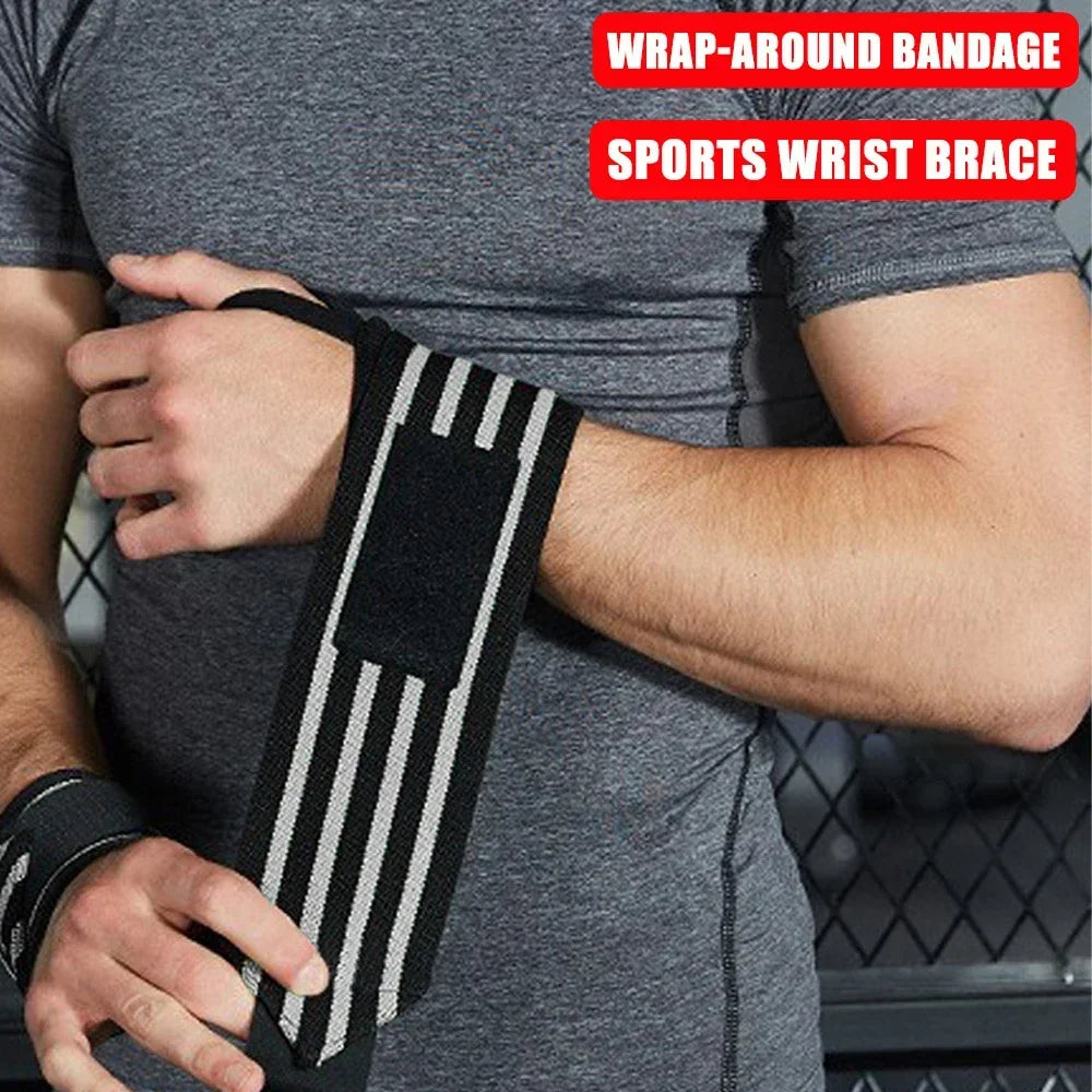 Adjustable Wristbands Bandages Wrist Wraps Support Carpal Protector Bracers for Gym Weightlifting Fitness Bench Press 1Pair