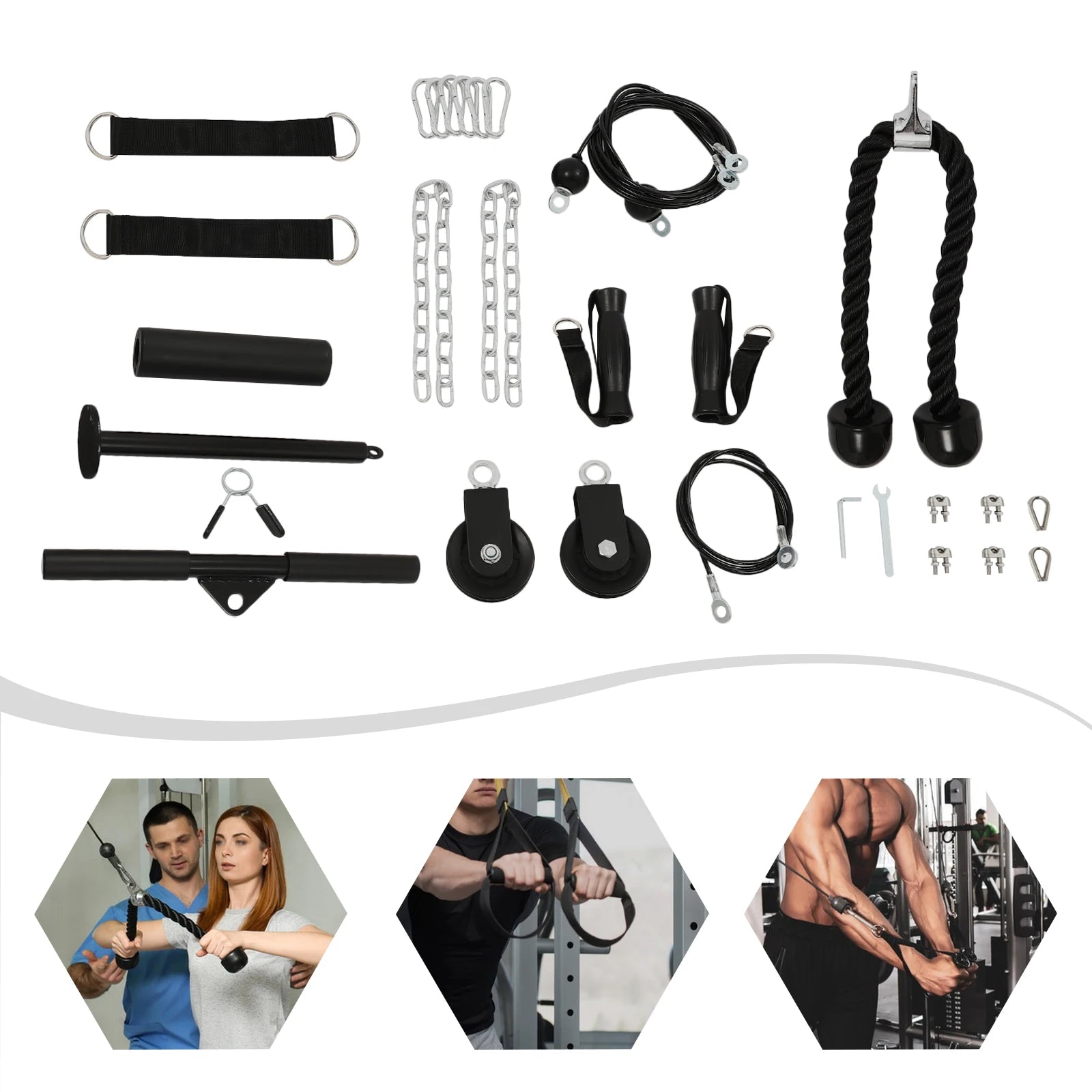 Cable Weight Pulley System, Home Gym Equipment, Fitness Pulley Cable System, Rally Fitness Equipment