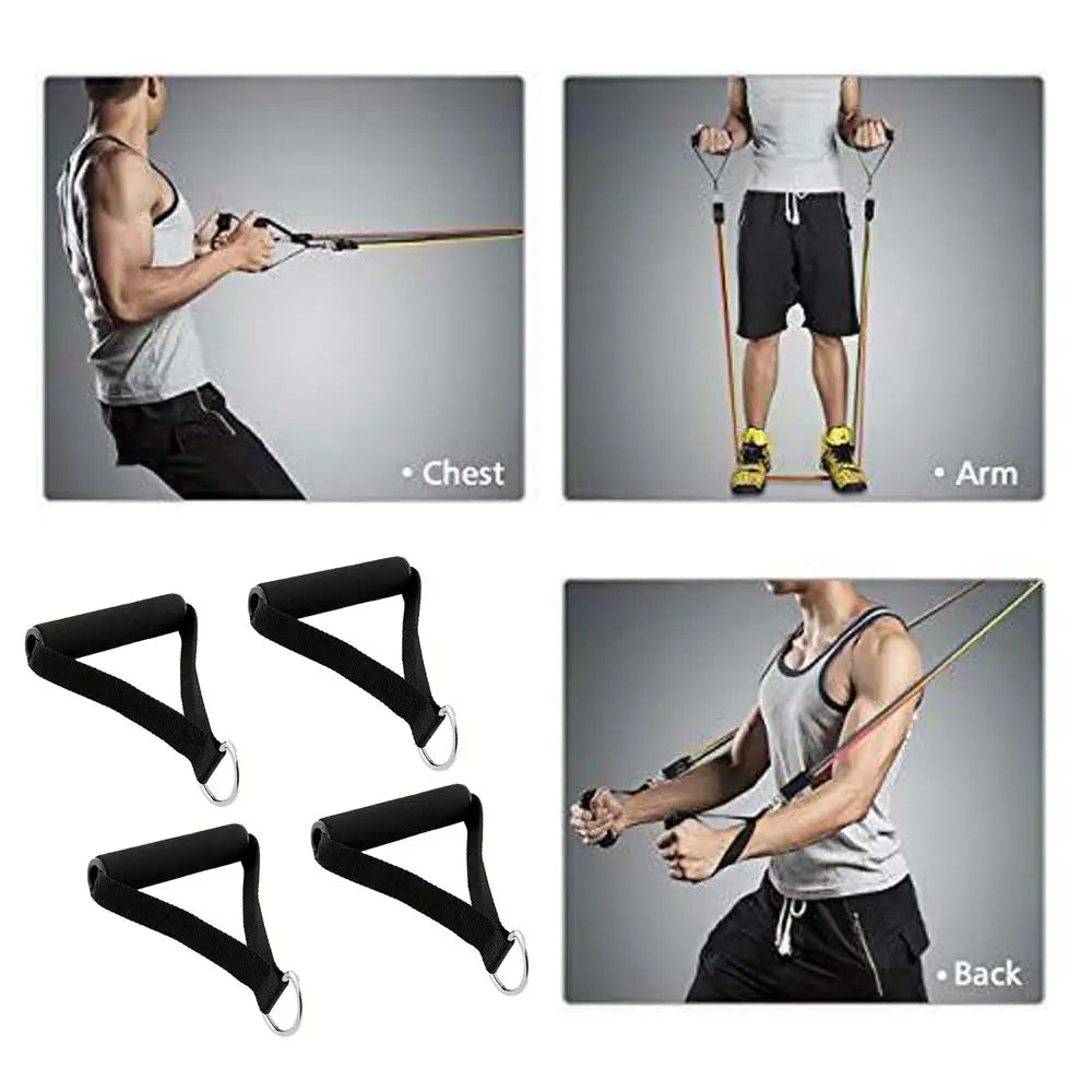 Resistance Bands Handle Bar Attachment Station Fitness Pulley Strap Exercise Home Gym Training Accessories Workout Equipments